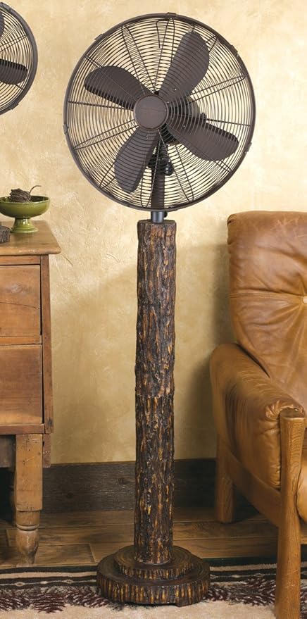 Amazon Com Rustic Tree Bark Floor Standing Fan Lodge Decor