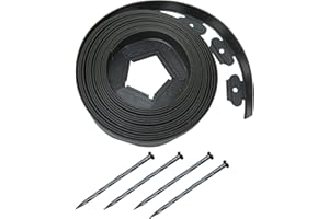 GADENGPLUS No Dig Landscape Edging,Flower Bed Edging Lawn Edging Garden Edging Border No Dig, Landscaping Border Rubber Edging Wild Flower Garden Border Yard Edging Borders （30Feet-Black）