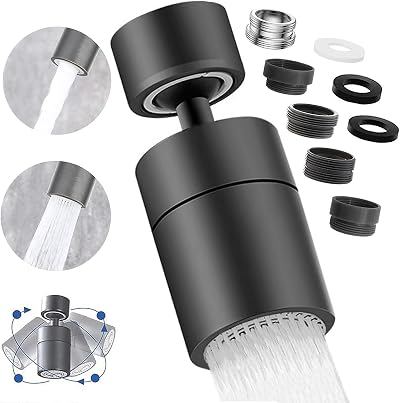 LUBEKAS Kitchen Tap Spray Head 360° Swivel 2-Mode Replacement Aerator