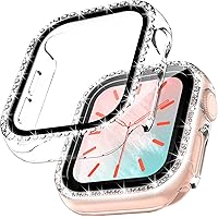 2 Packs TOCOL Case Compatible with Apple Watch Series 3/2/1 38mm with Built-in Tempered Glass Screen Protector, Bling…