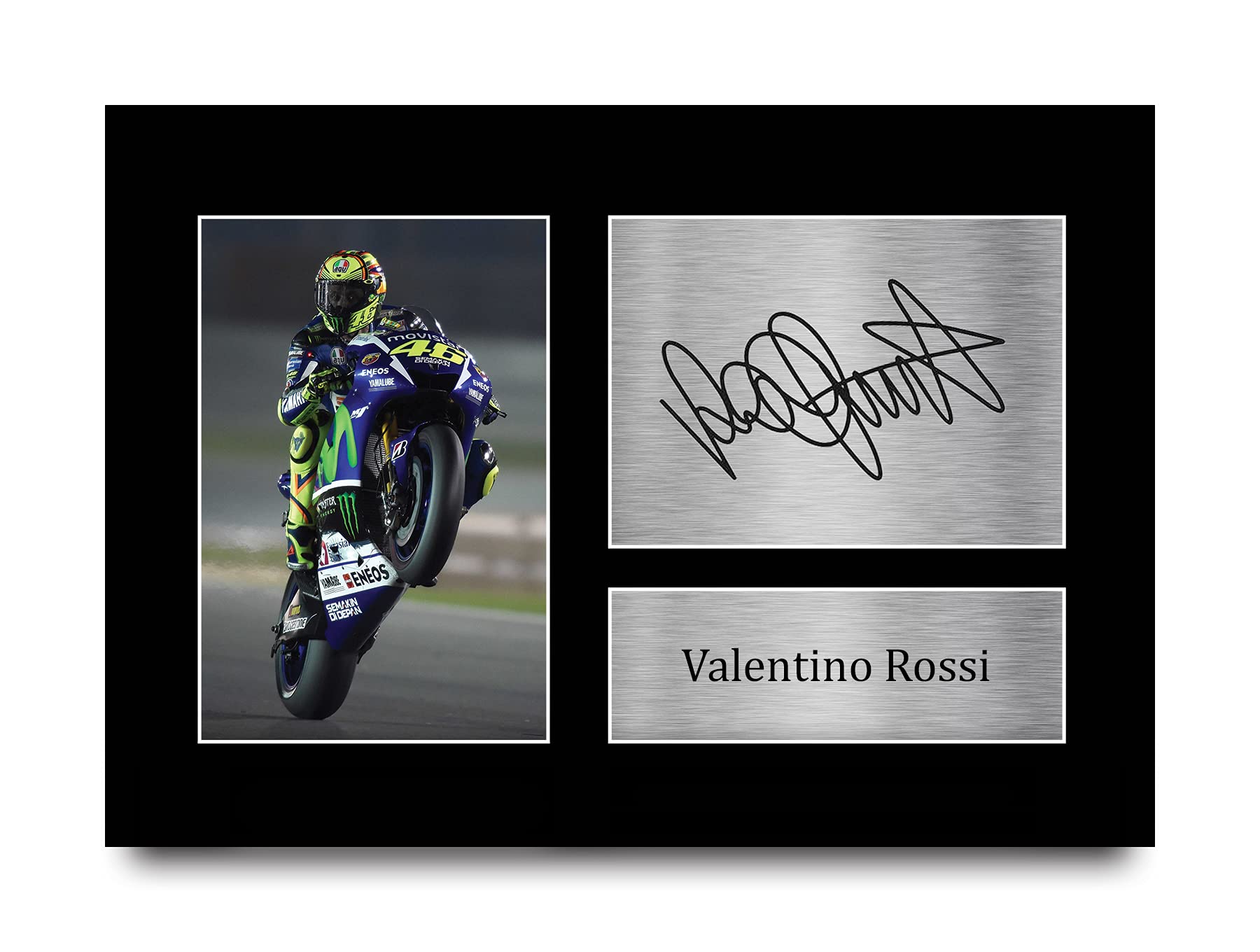 HWC Trading Valentino Rossi Gift Signed A4 Printed Autograph Superbikes MotoGP Gifts Print Photo Picture Display