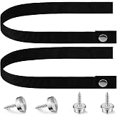 Tallew 2 Sets Black Rv Sliding Door Straps with Button Snap 18 Inch | Pocket Camper Door Straps, for Pontoon Boat Ladder Accessories