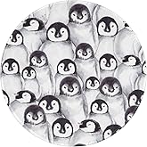 Penguin Round Mouse Pad Small Gaming Mousepad Desk Mat Stitched Edges 8 X 8 Inch for Home Office