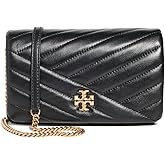 Tory Burch Women's Kira Chevron Chain Wallet, Black, One Size