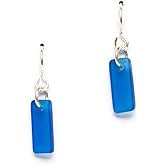 Murmur Sea Glass Earrings - Sterling French Wire Beach Glass Earrings for Women by EcoSeaCo, using sustainable, recycled and repurposed material. Handmade Jewelry in the USA