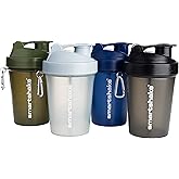 Smartshake Lite 4-Pack Protein Shaker Bottle 400 ml | 13.5 oz - Leakproof Screw-on Lid - BPA Free – Unisex - Mist Grey, Army Green, Black, Navy Blue | 4-Pack, Leakproof, Screw-on Lid, BPA Free, Unisex