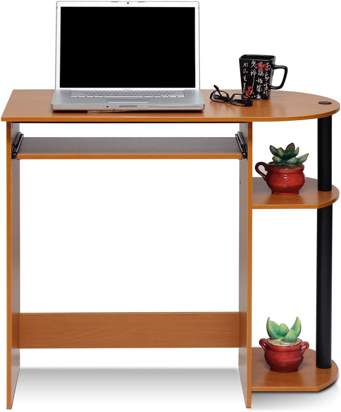 Furinno Simplistic Easy Assembly Computer Desk, Study Desk, Writing Desk, Light Cherry, 80 (W) x 73 (H) x 40 (D) cm - Image 4