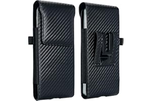 CusPra Holster Pouch for Samsung Galaxy S26 Ultra with Belt Clip & Card Holder, Luxury Carbon Fiber Leather Vertical Holster 