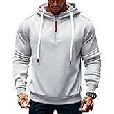 TRFIC Mens Quarter Zip Hoodie Sweatshirt Warm Fleece Long Sleeve Pullover Hoodies for Men