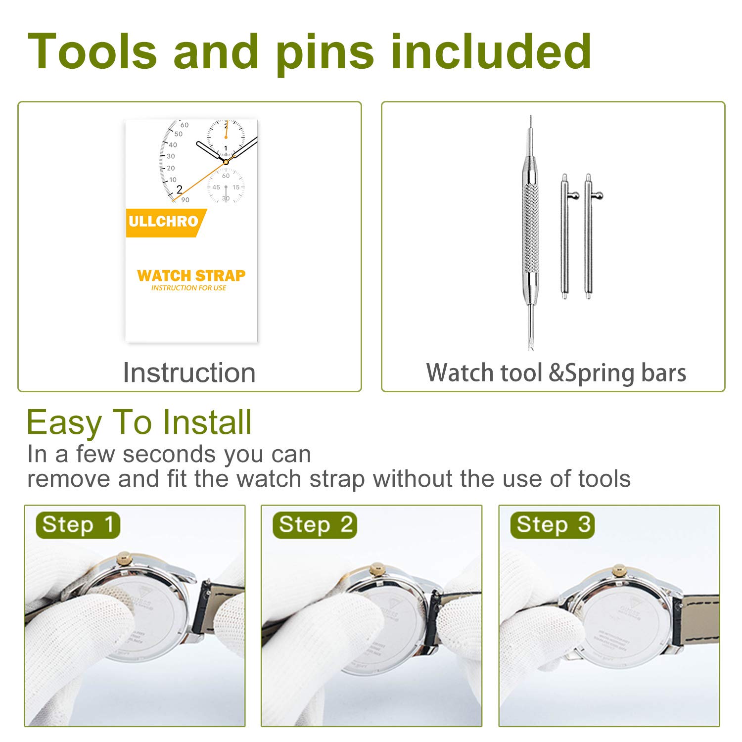 ULLCHRO Nylon Watch Strap Replacement Watch Band Military Army Men Women - 18mm, 20mm, 22mm, 24mm Watch Bracelet with Stainless Steel Silver Buckle