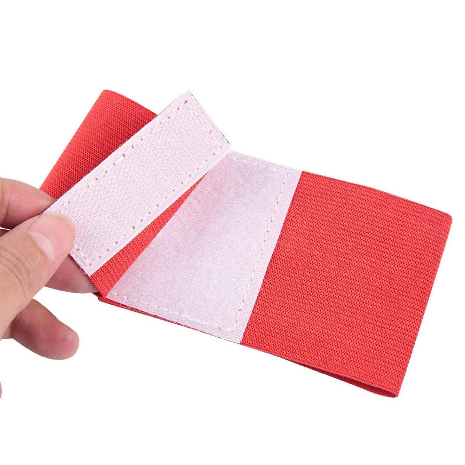 Agatige 31x6.5cm /12.2x2.6 in Soccer Captain Armband, Team Groups Arm Band Football Armbands Players Adjustable Bands, Elastic Captains Arm Bands for Adult Youth Sports Player (Red)