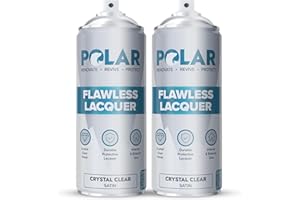 POLAR SPECIALIST COATINGS Polar Clear Satin Flawless Lacquer Spray - 2 x 13.5 Fl Oz - Clear Coat Spray Paint - Non-Yellowing & Scratch Resistant - Interior & Exterior Surfaces for Wood, Metal, Plastics, Glass & Ceramics