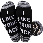 JXGZSO Movie Socks Horror Lover Gift I Like Your Face Monster Socks Horror Movie Series Gift