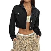 WDIRARA Women's Button Down Crop Jacket Corduroy Shacket Jackets Outerwear