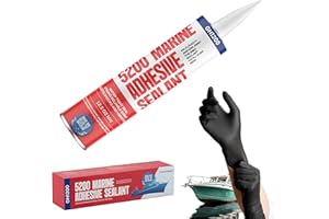 GH1200 5200 Marine Sealant White - 12.5 Oz Smoothly Dispenses Marine Adhesive with Caulk - Above & Under Water Sealant - Marine Glue Waterproof & UV Resistant - Fast Curing Permanent Seals