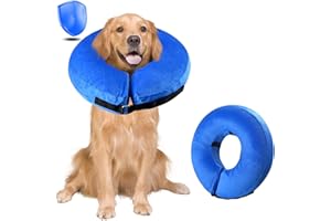 QWAKAY Dog Cone Alternative After Surgery - Soft Dog Cone for Extra Large Dogs - Dog Donut Collar - Inflatable Elizabethan Dog Cone Collar to Stop Licking - Recovery Dog E Collar for Pets - XL(Neck:18"-25")