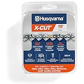 Husqvarna X-Cut SP33G 18 Inch Chainsaw Chain, 325" Pitch, 050" Gauge, 72 Drive Links, Pre-Stretched Chainsaw Blade Replacement with Superior Lubrication and Low Kickback, Gray