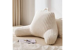 Blissful Diary Reading Pillow for Sitting in Bed, Large Flannel Back Pillow Bed Sitting Up for Adult & Children, Backrest Cus
