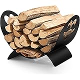 Amagabeli Firewood Rack Indoor Carrier Metal Fireplace Log Holder Basket Outdoor Wrought Iron Fireset Wood Holders Stove Stac