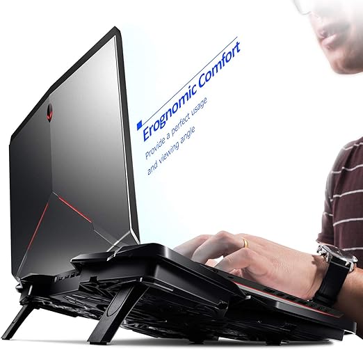 Amazon Com E Prance Laptop Cooling Pad X5 15 17 Inch Gaming Laptop Usb Fan Cooler With 4 Fans At 10 Rpm Ultra Portable Light Weight And Whisper Quiet Computers Accessories