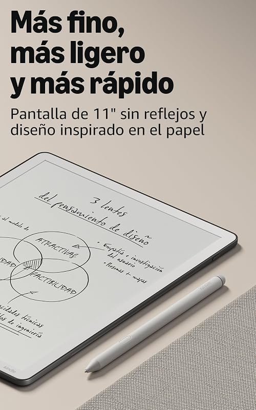 Kindle Scribe (última geração): mais fino, mais leve e mais rápido, com ecrã de 11" semelhante a papel e luz frontal; escrever em cadernos, documentos e livros (32GB)