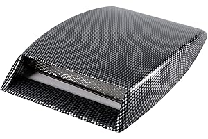 AQXREIGHT Bonnet Vent Cover Universal Fit for Most Cars Decorative Air Flow Intake Scoop Hood Sticker Durable ABS Plastic with Aluminum Grille Mesh Carbon Fiber Design