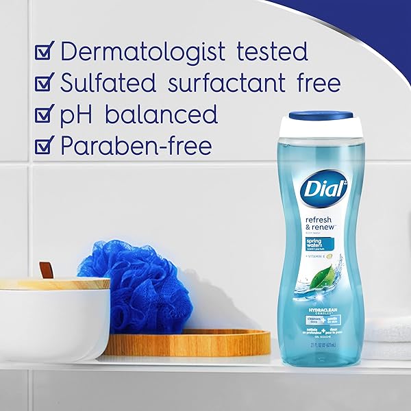 DIAL BODY WASH, REFRESH & RENEW SPRING WATER, 32 FL OZ