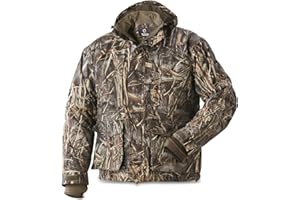 Guide Gear Men’s Waterfowl Hunting Camo Jacket Waterproof and Insulated Mossy Oak