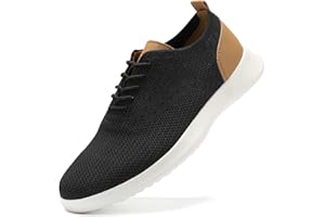VILOCY Men's Casual Dress Oxfords Shoes Knit Lightweight Breathable Fashion Sneaker