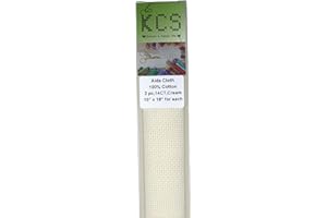 KCS 2 pc of 15" x 18" Counted Cross Stitch Cotton Aida Cloth Needlework Fabric (Cream, 14CT)