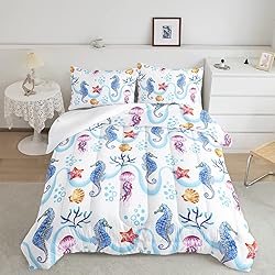 CVHOUSE Hippocampus Bedding Queen Size,Ocean