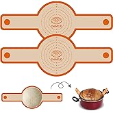 Silicone Bread Sling for Dutch Oven, Non-Stick & Easy to Clean Baking Mat Set, 2 Pcs Reusable Bread Sling for Sourdough Tools & Accessories