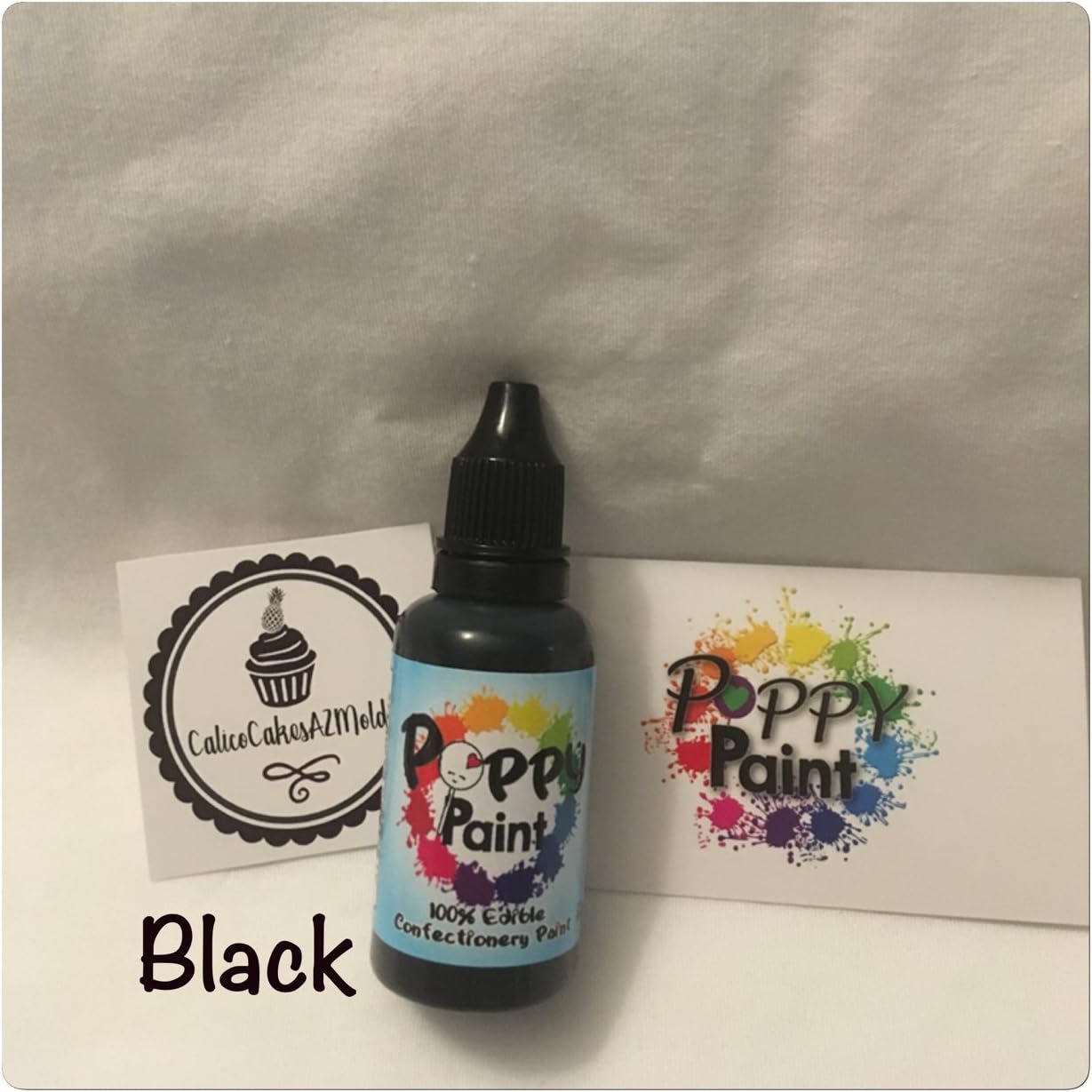 Black Poppy Paint Fondant Chocolate Gumpaste