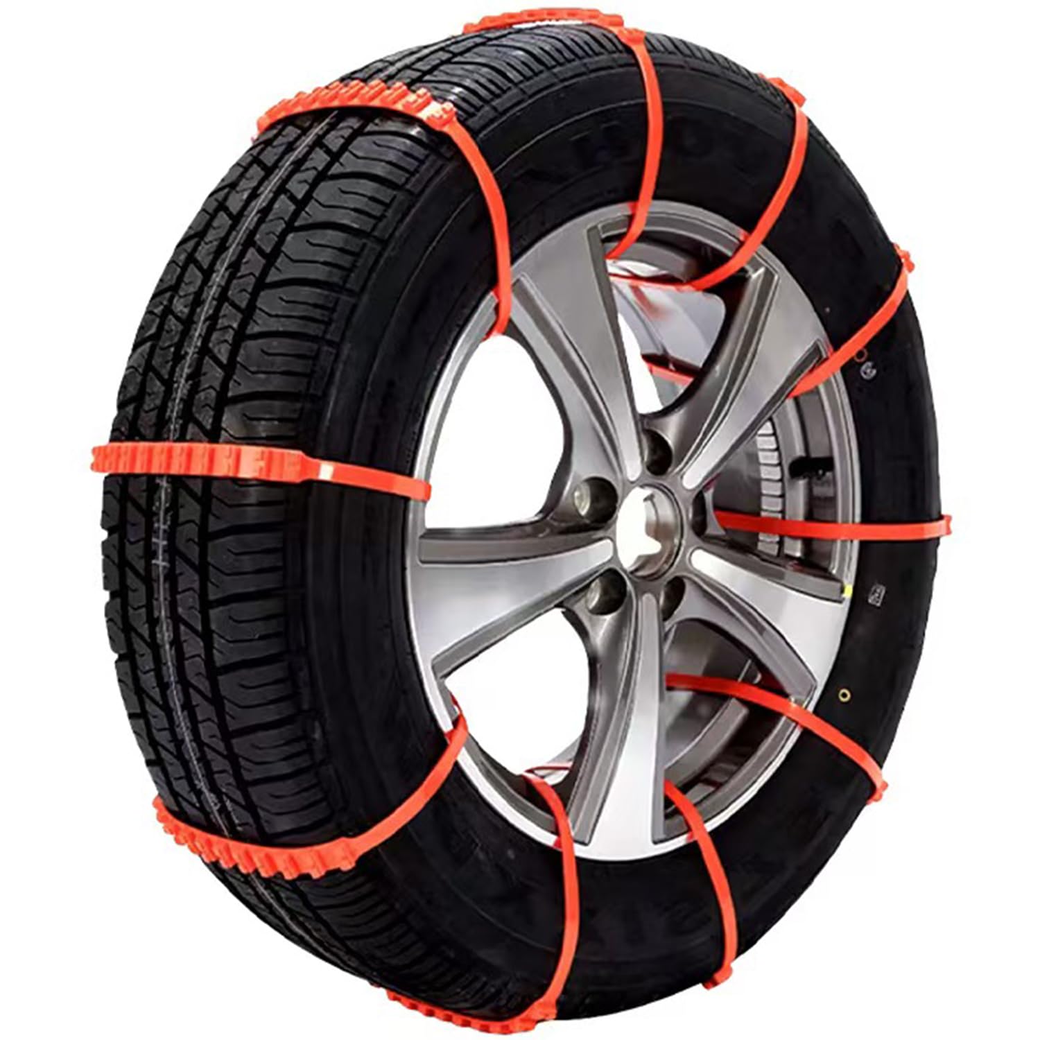 Photo 1 of 2025 Reusable Anti Skid Snow Tire Chains Car Winter Wheels Chain Universal Cable Tire Belts,10 Pack Red Non-Slip Zip Tie Tires Chain Emergency for Auto Pickup Trucks Suv