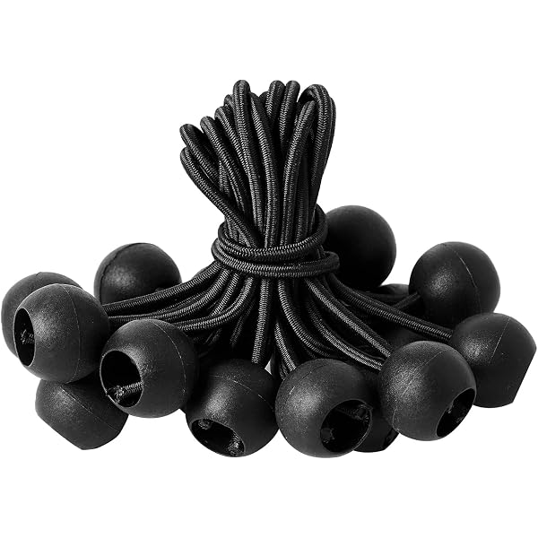 YOKIVE 100-Pack Tarp Ball Bungee Cords – 9 Inch Elastic Tie-Downs For Camping, Tents, Cargo (Black) - View #14