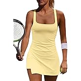 Yanekop Womens Tennis Dress with Built in Shorts Golf Dress Athletic Outfits Yoga Active Workout Dresses