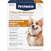 PetArmor 7-Way Dog Dewormer Small 6-25 lbs, 6-Count Chewable | Ideal for Small Dogs 6-25 lbs; Broad Spectrum: 2 Tapeworms, 2 Roundworms &amp; 3 Hookworms; 6 Chewable Tablets