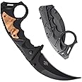 Snake Eye Tactical Everyday Carry Assist Style Folding Pocket Knife EDC (Brown Wood)