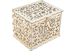 Ailgely Vintage Mr & Mrs Wood Card Box with Keys, Rustic Wedding Money Box, Unique DIY Wedding Decor for Birthday Party