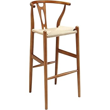 stool bar walnut wishbone modway amish wood