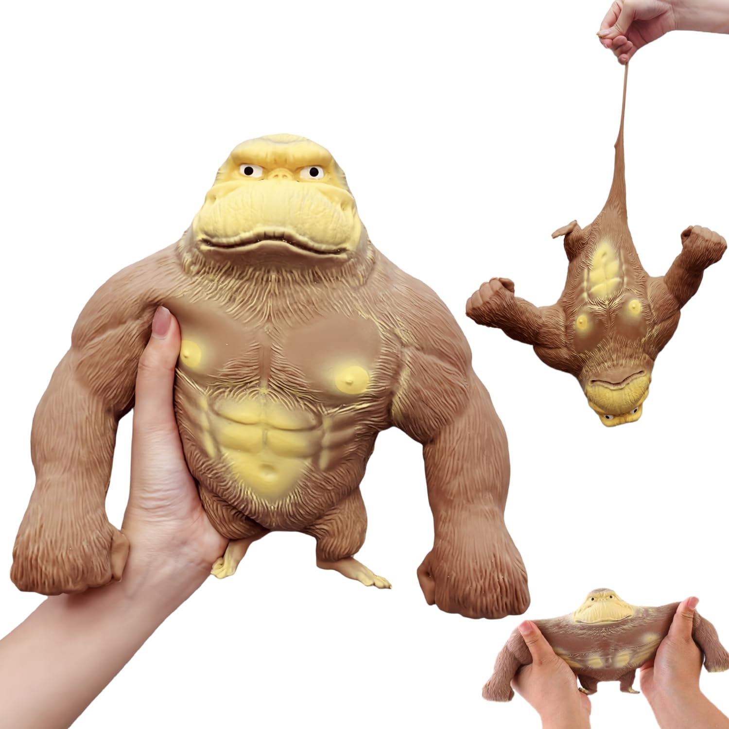 Photo 1 of Squeeze Toy, Squishy Monkey Toy, Stretchy Glue-Sand Filled Rubber Gorilla, Elastic Stretchable, Autism, Decompression Toy for Adults and Children Animal for Gift for Christmas, (Large Edition)