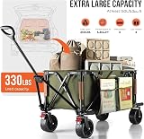 Overmont 150kg Festival Trolley on Wheels Heavy Duty Folding Wagon Green view 3