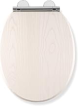 Croydex Maitland Wooden Toilet Seat White Oak Soft Close Quick Release Hinge