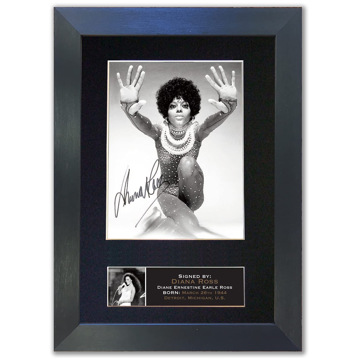 DIANA ROSS Signed Reproduction Autograph Mounted Photo Print #665