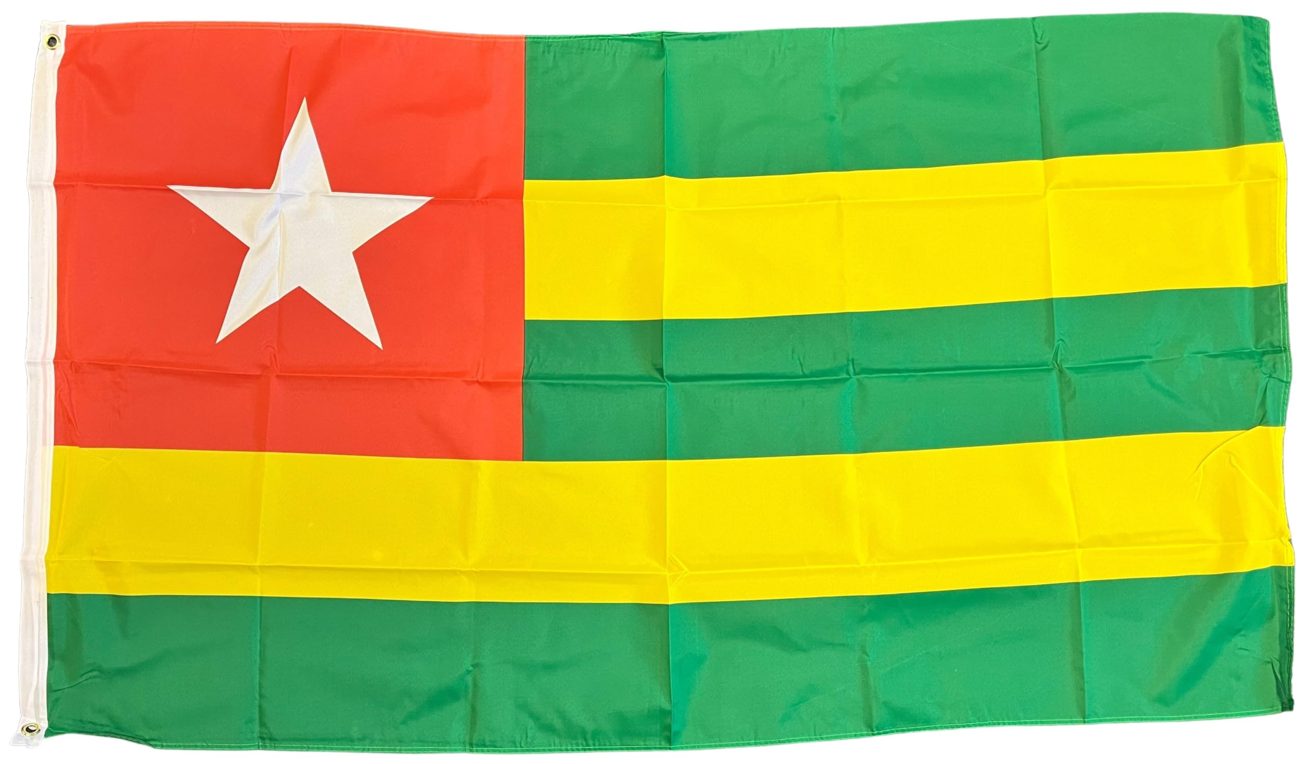 NWFlags Togo Flag 5ft x 3ft 75d Premium Polyester Suitable For Flagpoles | Strong Polyester 5x3 foot material large flag banner with two metal Eyelets