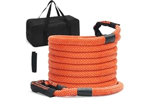 VEVOR 1" x 30' Kinetic Recovery Tow Rope 38,000 lbs, Heavy-Duty Off Road Snatch Strap, Extreme Duty 30% Elasticity Energy Sna