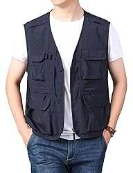 Flygo Men's Utility Cargo Vest Outdoor Summer Work