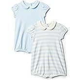 Amazon Essentials x Sofia Grainge Baby Girls' Short Sleeve Peter Pan Collar Romper