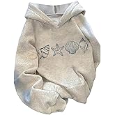 Milumia Women's Seashell Graphic Hoodie Cute Preppy Long Sleeve Loose Fit Sweatshirts