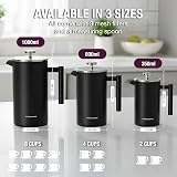 andrew james Cafetiere 350ml Double Walled Stainless Steel Gift Set view 4